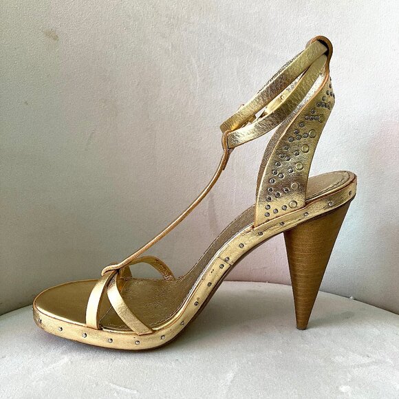 Burberry Runway "Hans" Sandal in Metallic Gold (Sz 37) NWT - Picture 8 of 14